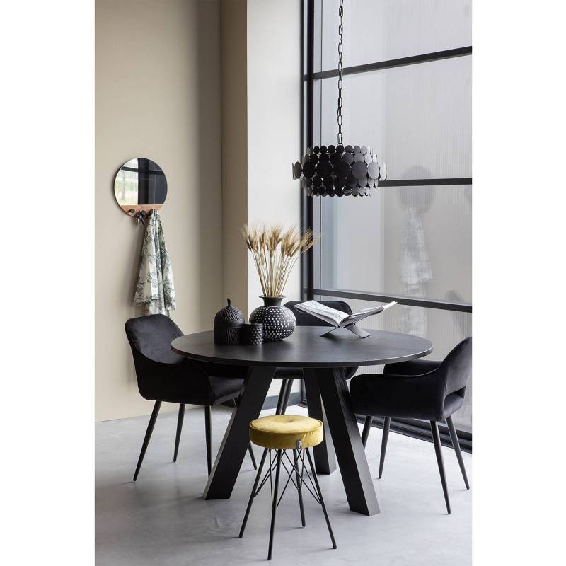 home24 Armlehnenstuhl Avril 2er-Set 60 x 80 x 57cm Schwarz/Schwarz von home24