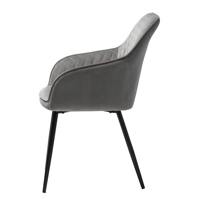 home24 Armlehnenstuhl 2er-Set 58 x 84 x 59cm Grau/Grau von home24