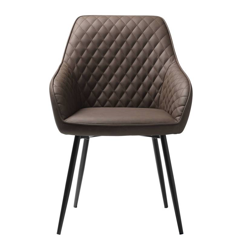 home24 Armlehnenstuhl II 2er-Set 58 x 84 x 59cm Braun von home24