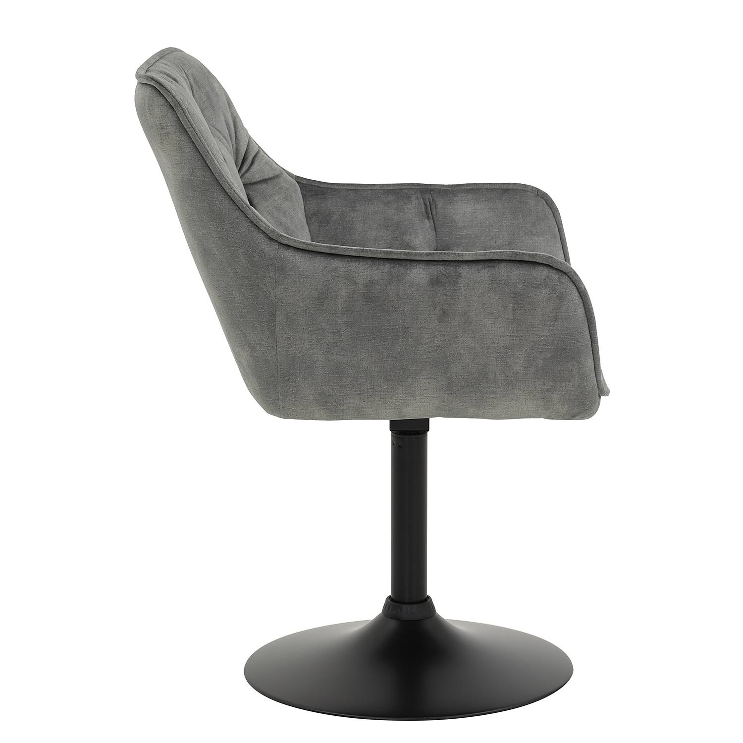 home24 Drehbarer Armlehnenstuhl Ibarra 2er-Set 49 x 83 x 62cm Grau/Grau von home24