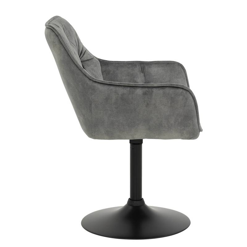 home24 Drehbarer Armlehnenstuhl Ibarra 2er-Set 49 x 83 x 62cm Grau/Grau von home24