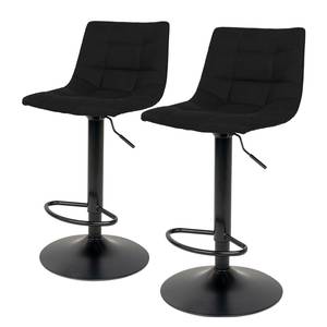 home24 Barstuhl Bazian (2er-Set) 43 x 88 x 43cm Schwarz von home24