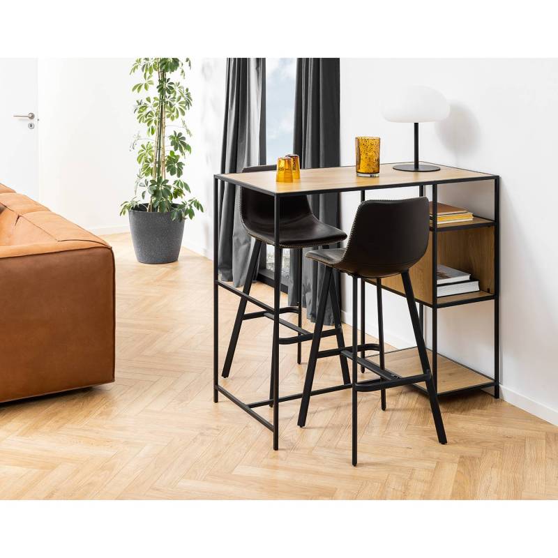home24 Barstuhl Gustave 2er-Set 47 x 103 x 50cm Schwarz von home24