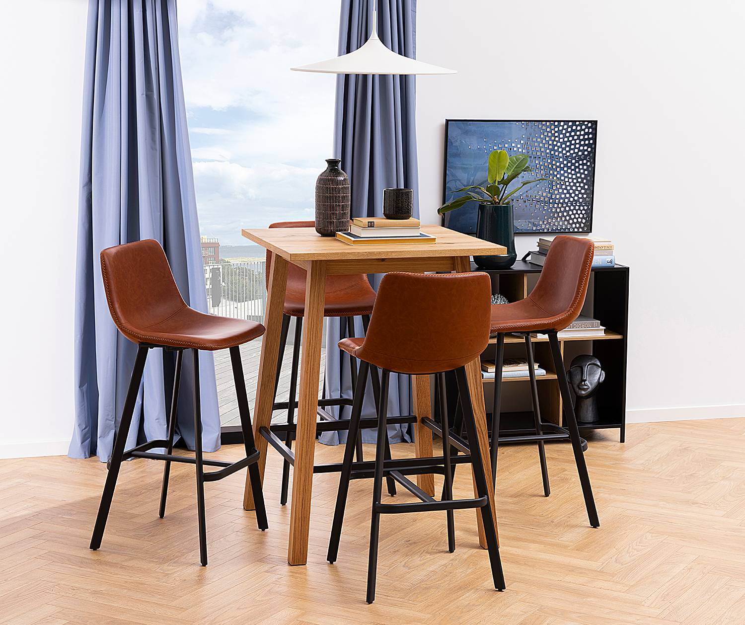 home24 Barstuhl Gustave 2er-Set 47 x 103 x 50cm Cognac home24 Barstuhl Gustave 2er-Set 47 x 103 x 50cm Cognac von home24