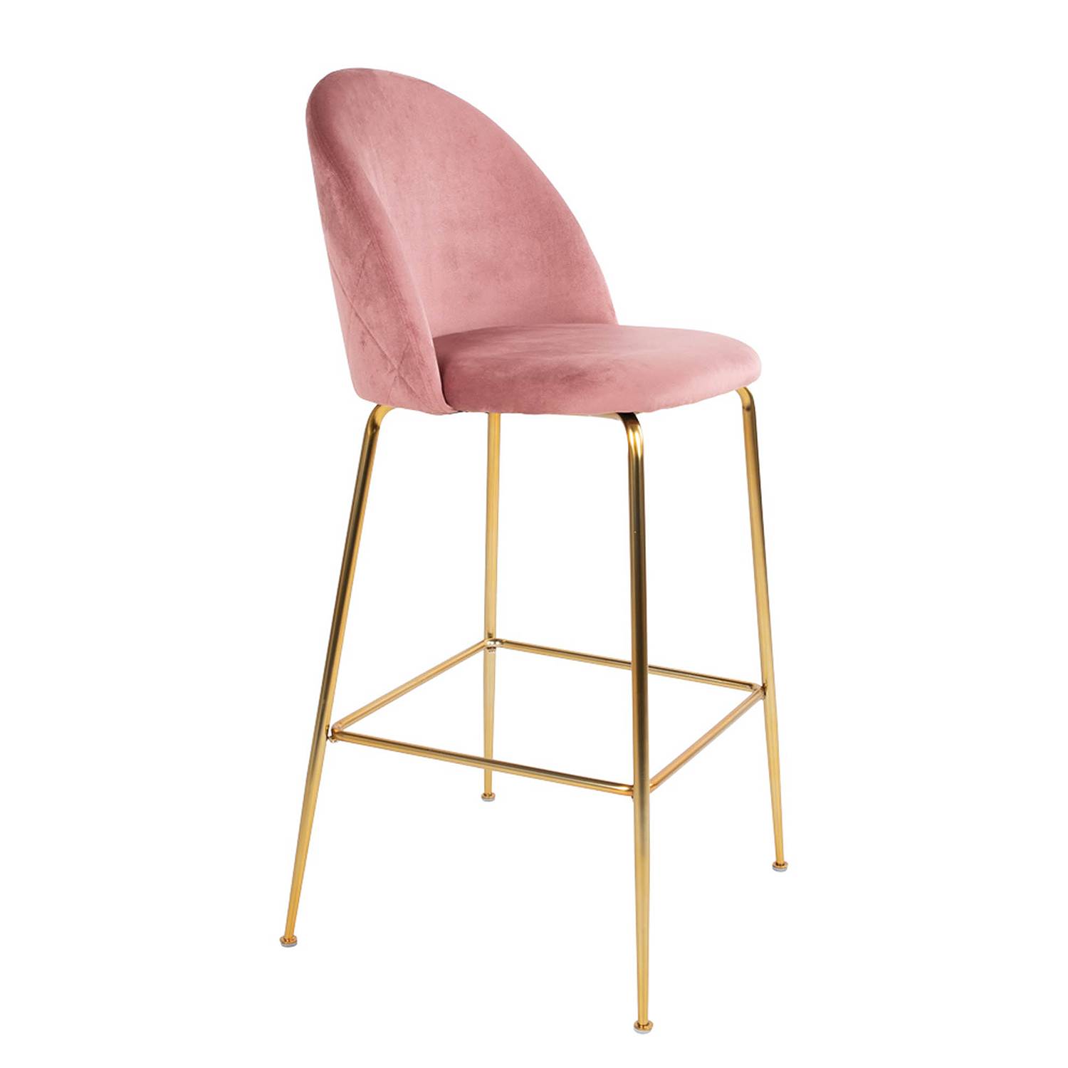 home24 Barstuhl Maxou I (2er-Set) 60 x 108 x 55cm Babyrosa von home24