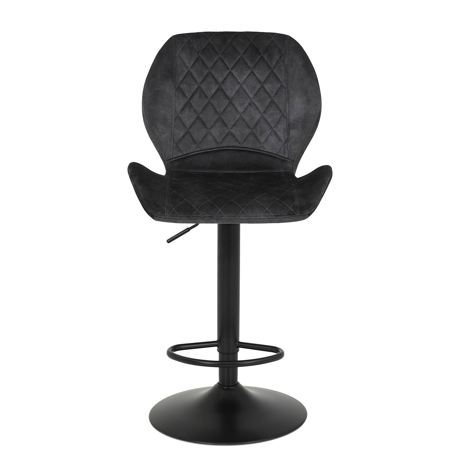 home24 Barstuhl Ripley (2er-Set) 50 x 94 x 51cm Anthrazit Samt von home24