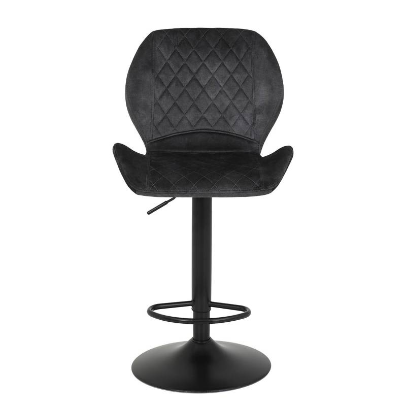 home24 Barstuhl Ripley (2er-Set) 50 x 94 x 51cm Anthrazit Samt von home24