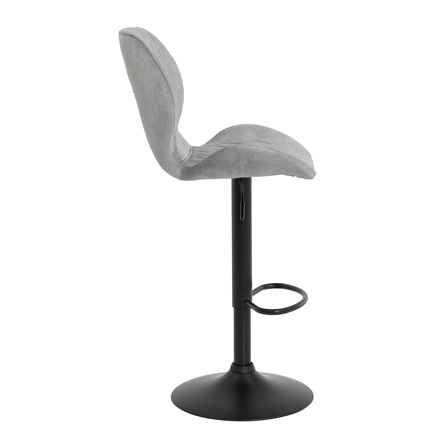 home24 Barstuhl Ripley (2er-Set) 50 x 94 x 51cm Grau Samt von home24