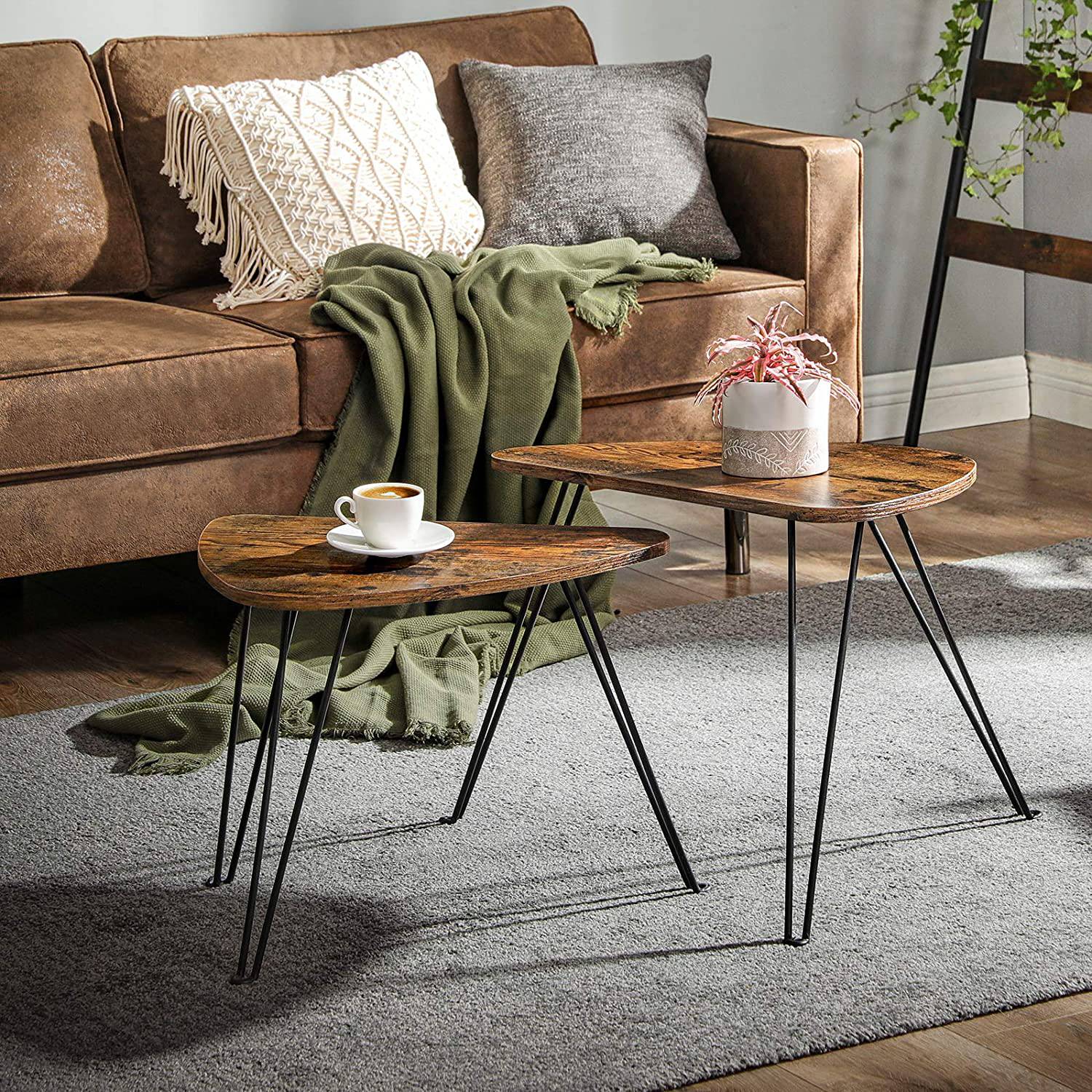 home24 Couchtisch Surville 2-teilig 60 x 48 x 38cm Braun von home24