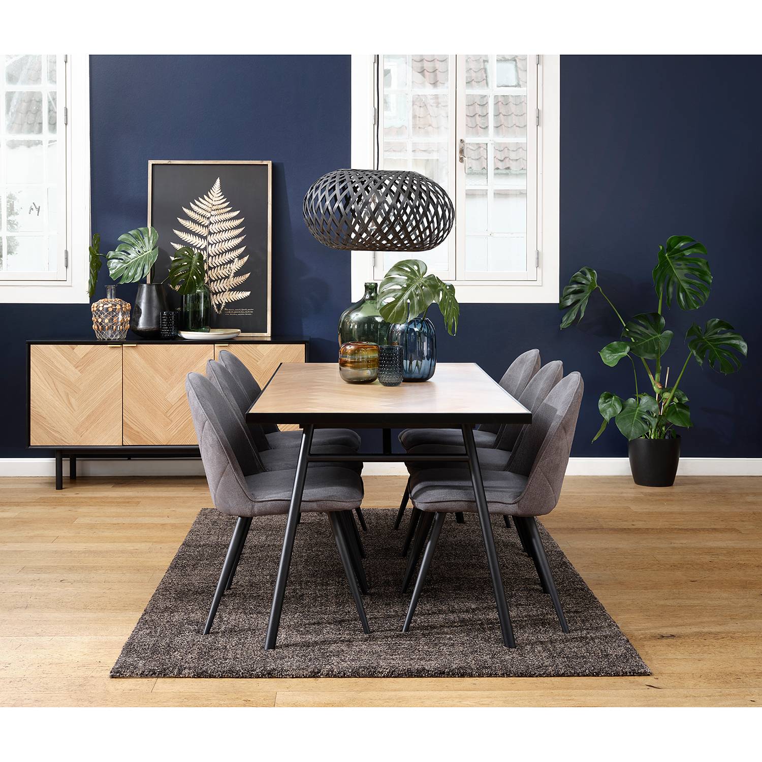 home24 Esszimmerstuhl Delvin 2er-Set 50 x 85 x 64cm Grau von home24