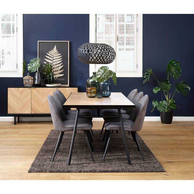home24 Esszimmerstuhl Delvin 2er-Set 50 x 85 x 64cm Grau von home24
