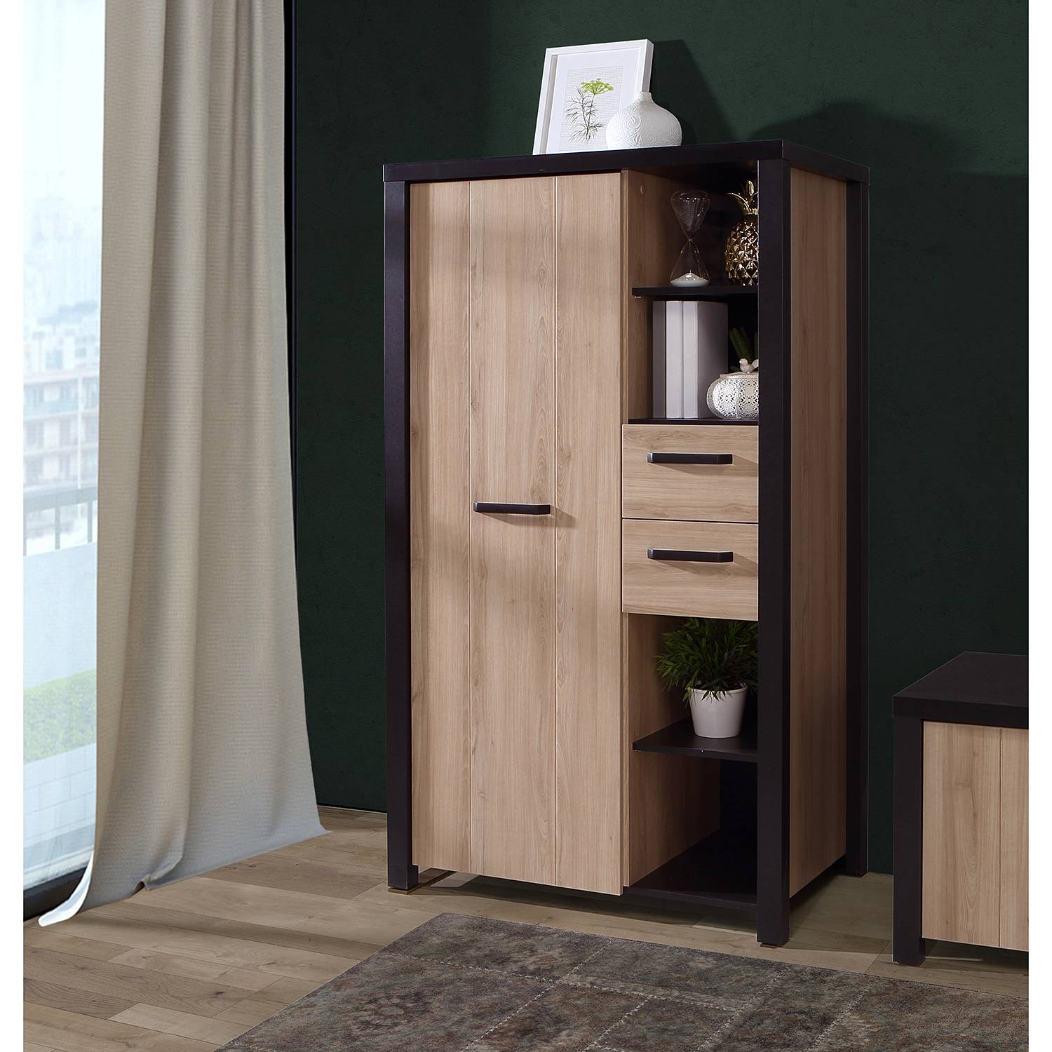 home24 Highboard I 90 x 157 x 52cm Schwarz/Braun home24 Highboard I 90 x 157 x 52cm Schwarz/Braun von home24