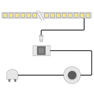 home24 LED-Band III 141 x 1 x 1cm Schwarz Aluminium von home24