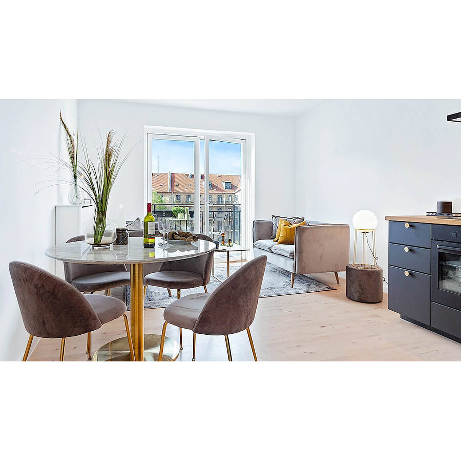home24 Polsterstuhl Maxou I 2er-Set 51 x 78 x 52cm Grau/Hellgrau von home24