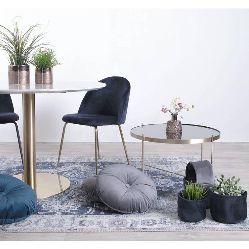 home24 Polsterstuhl Maxou I 2er-Set 51 x 78 x 52cm Blau/Nachtblau von home24