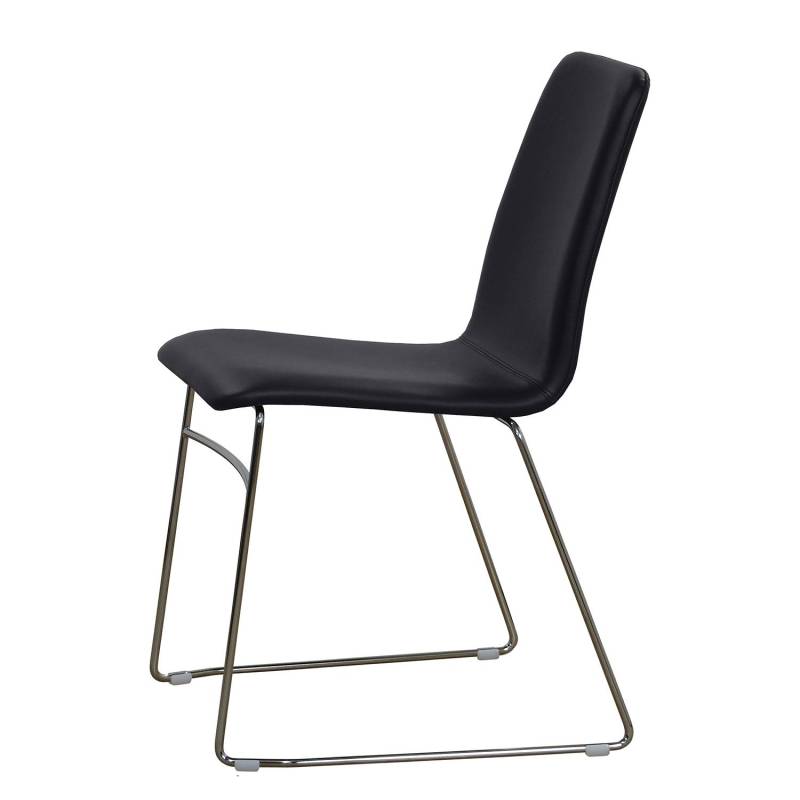 home24 Polsterstuhl Myko 2er-Set 55 x 85 x 59cm Schwarz/Schwarz von home24