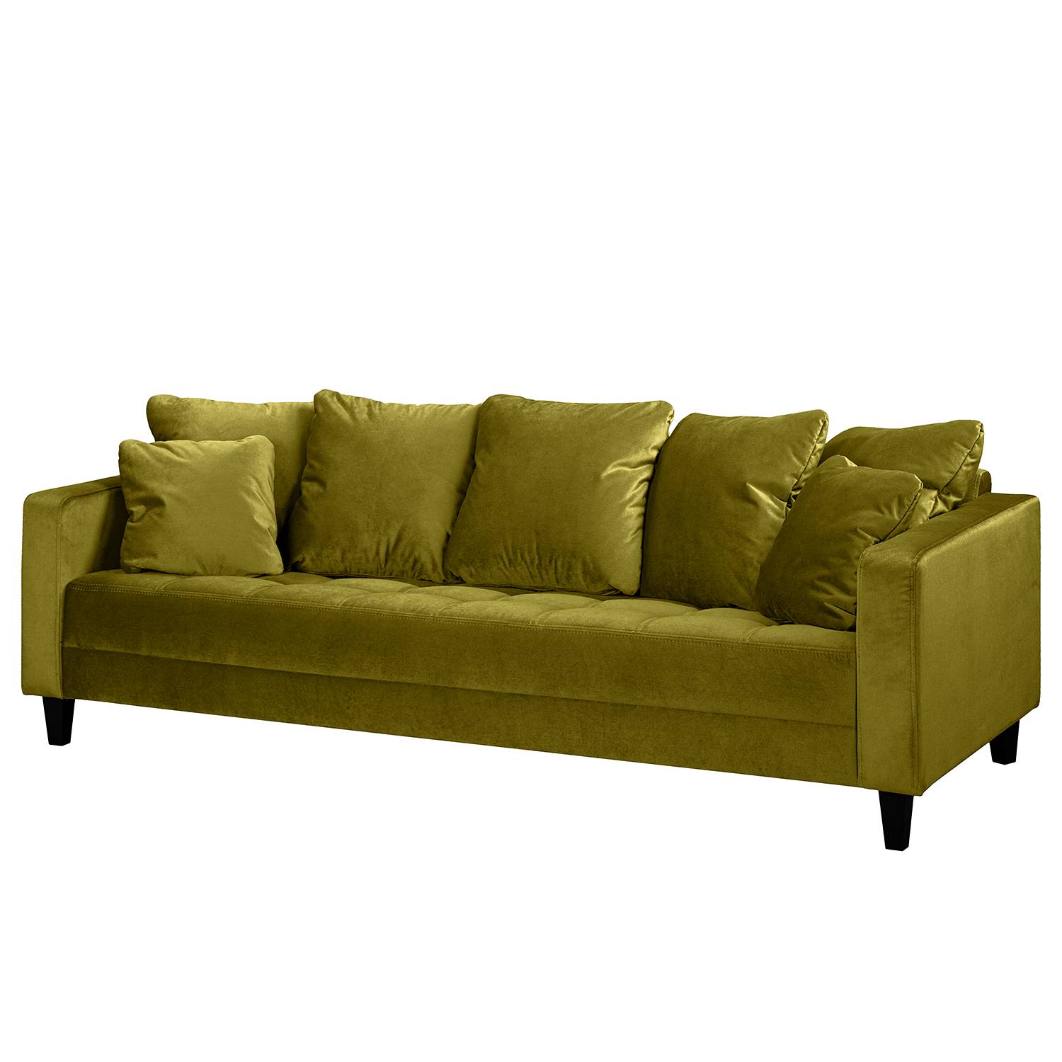 Red Living Sofa Elnora 3-Sitzer Olivgrün Samt 228x85x90 cm von Red Living