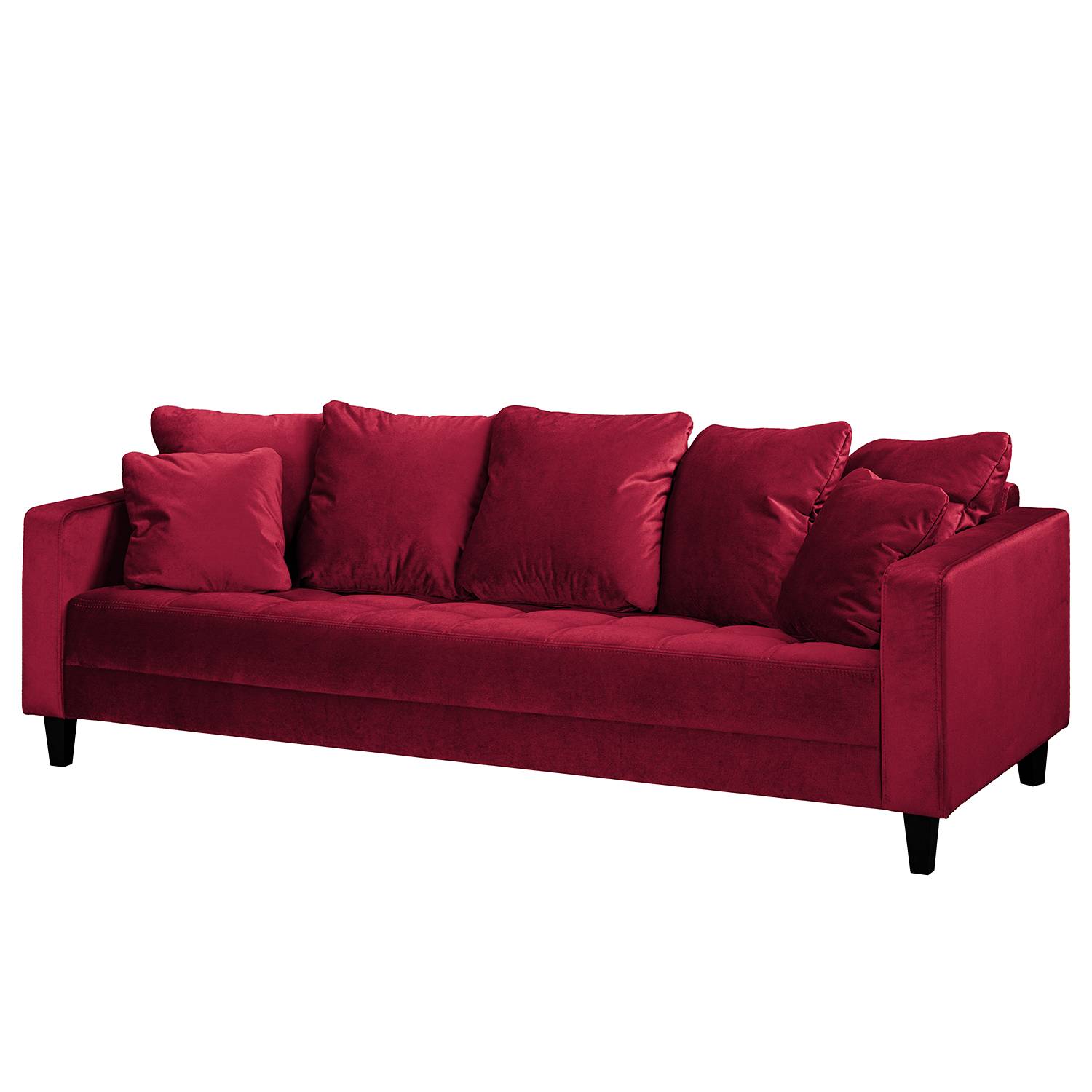 Red Living Sofa Elnora 3-Sitzer Rot Samt 228x85x90 cm von Red Living