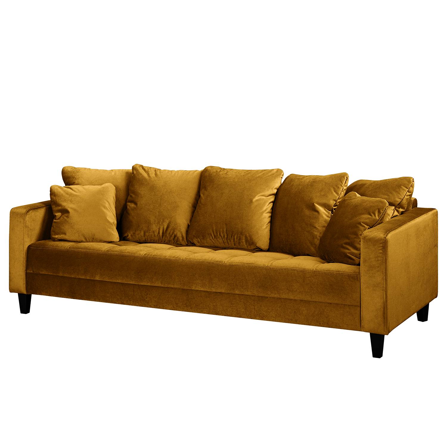 Red Living Sofa Elnora 3-Sitzer Senfgelb Samt 228x85x90 cm von Red Living