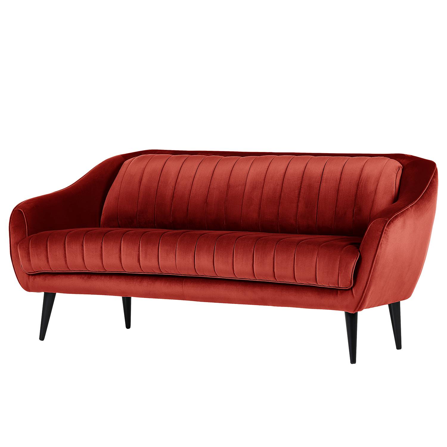Red Living Sofa Margon 2-Sitzer Kirschrot Samt 190x83x90 cm von Red Living