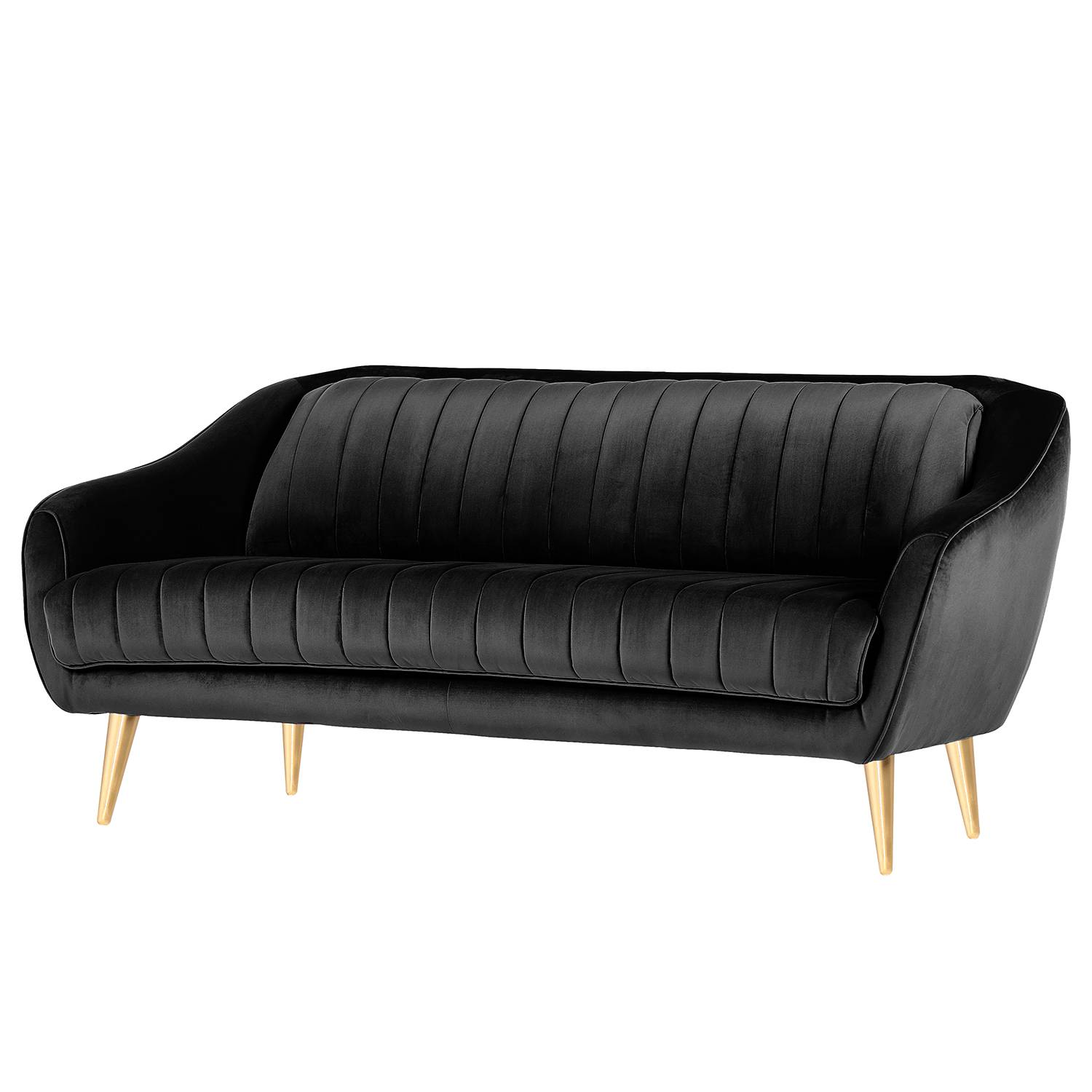 Red Living Sofa Margon 2-Sitzer Schwarz Samt 190x83x90 cm von Red Living