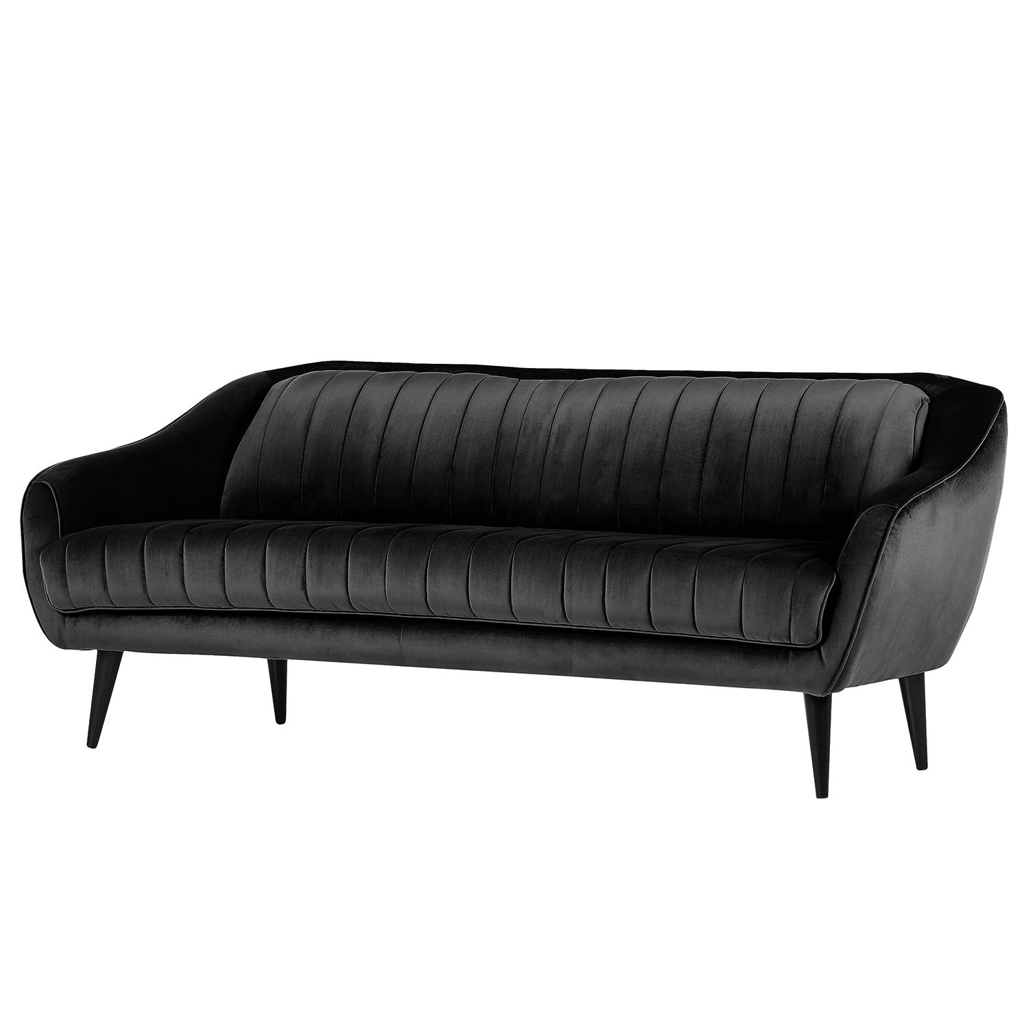 Red Living Sofa Margon 3-Sitzer Schwarz Samt 215x83x90 cm von Red Living