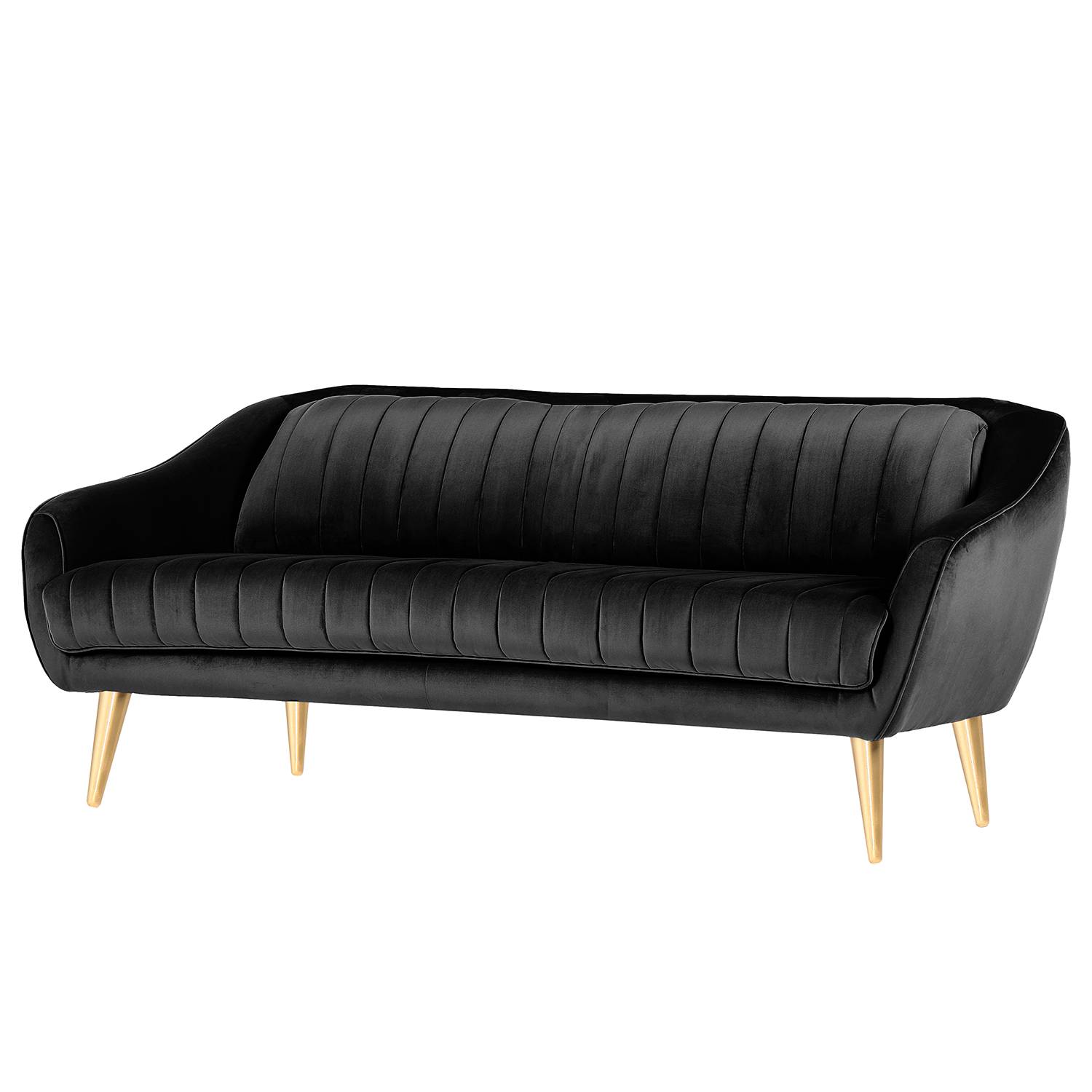 Red Living Sofa Margon 3-Sitzer Schwarz Samt 215x83x90 cm von Red Living