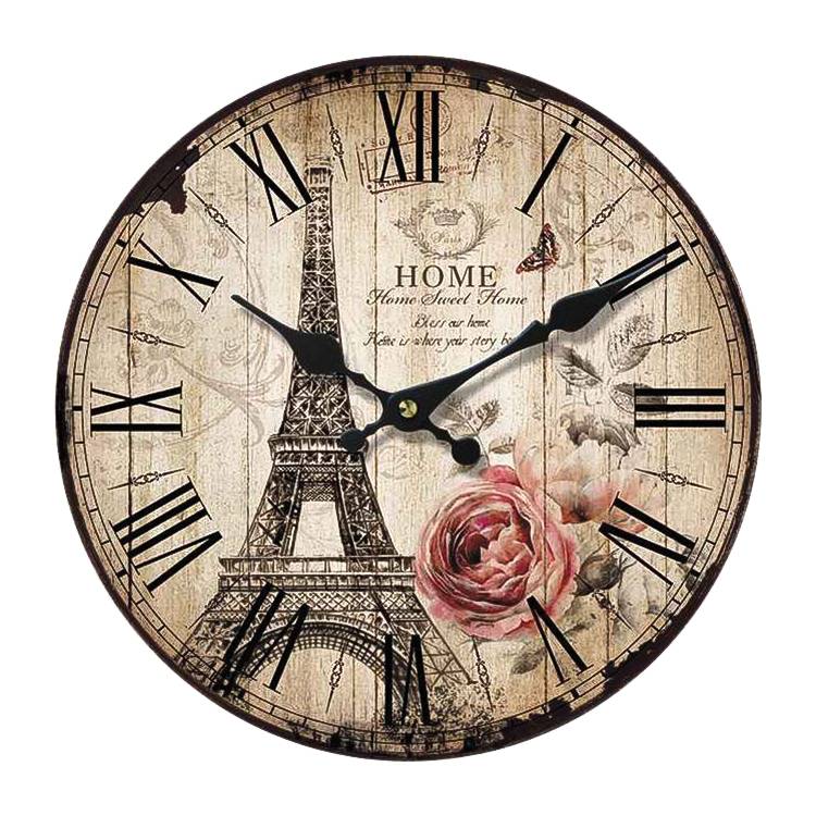 Red Living Wanduhr Home Shabby Chic MDF 34x34x4 cm (BxHxT) Creme/Schwarz von Red Living