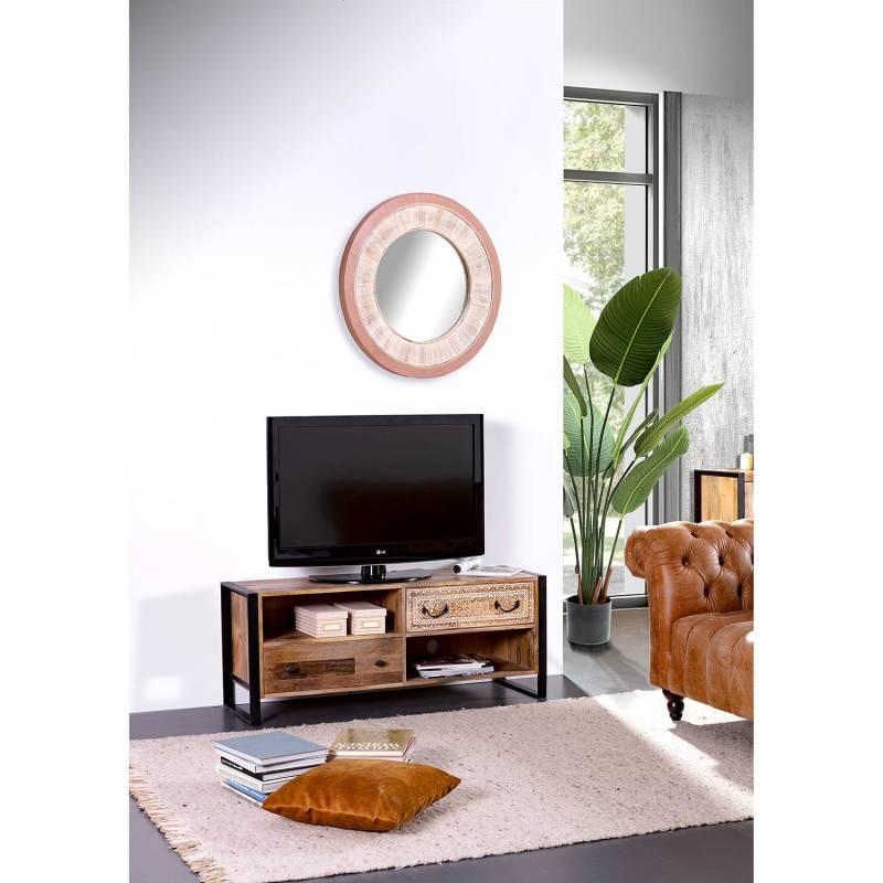 home24 TV-Lowboard Front & Korpus: Massivholz Mango, gebeizt & lackiert Gestell: Metall, lackiert Braun 125 x 50 x 42cm home24 TV-Lowboard Front & Korpus: Massivholz Mango, gebeizt & lackiert Gestell: Metall, lackiert Braun 125 x 50 x 42cm von home24