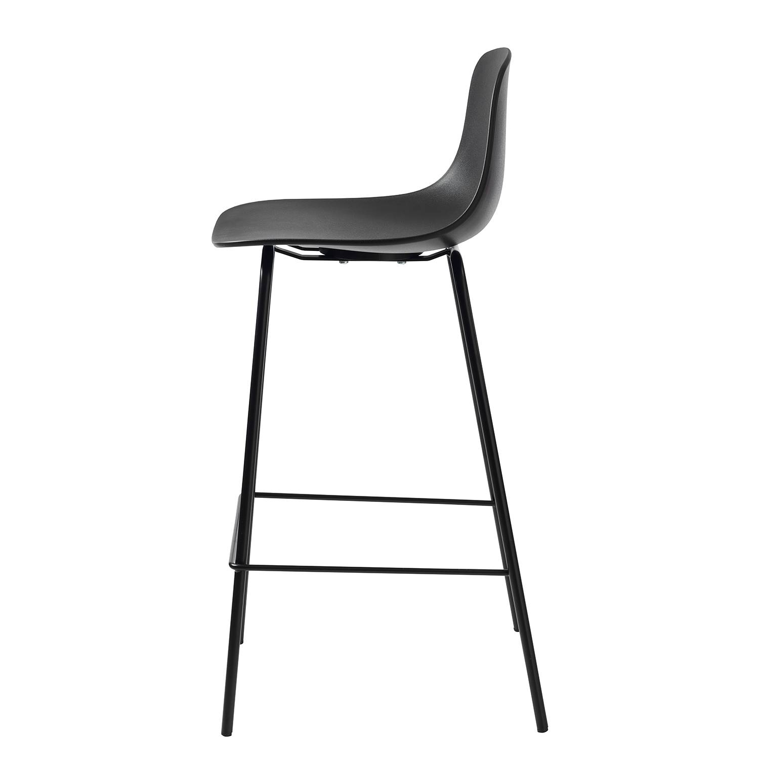 home24 Tresenstuhl Felin (2er-Set) 41 x 93 x 48cm Schwarz von home24