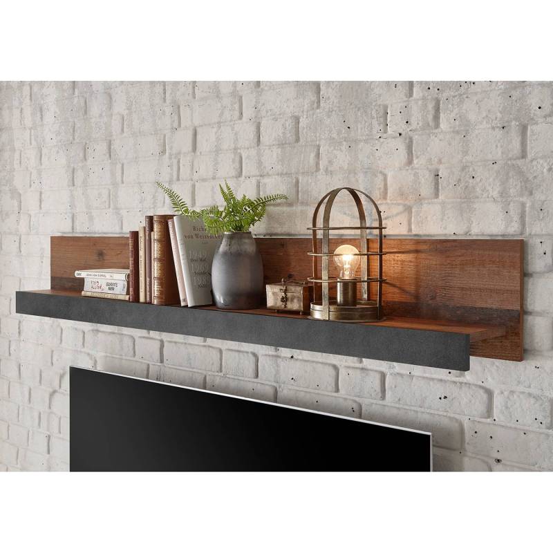 home24 Wandboard MDF Mitteldichte Holzfaserplatte , beschichtet Braun/Grau 153 x 23 x 18cm von home24