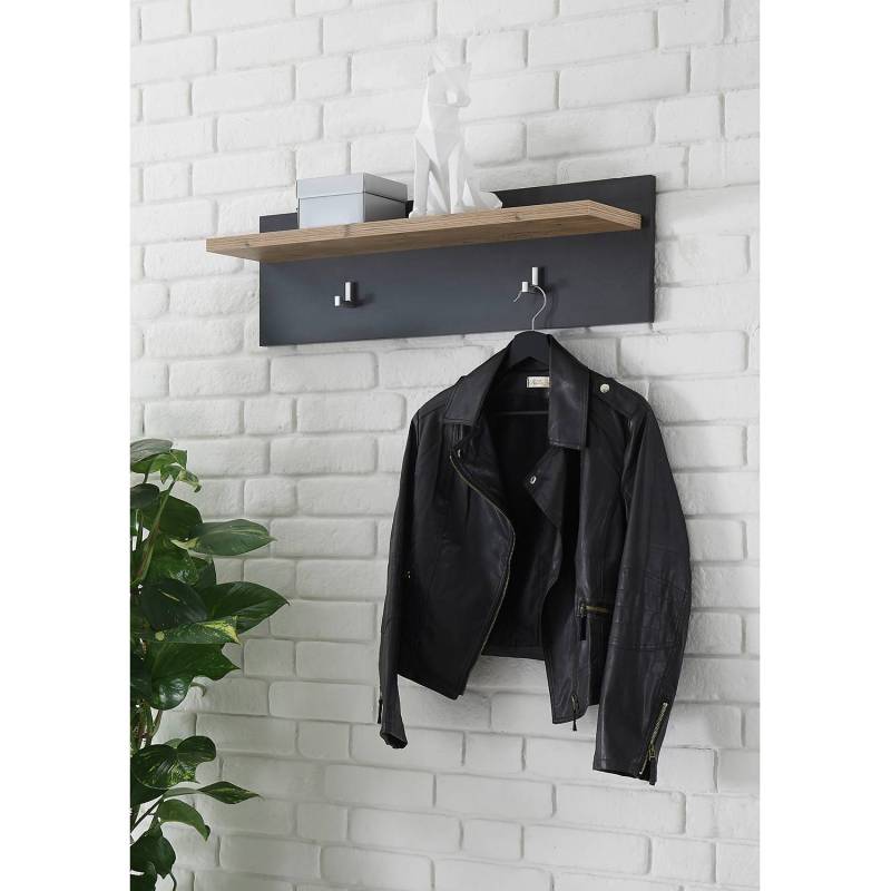home24 Wandgarderobe 80cm Braun/Grau von home24
