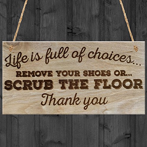 Rot Ocean Life is Full of Choices entnehmen Ihres, Schuhe oder Scrub Das Wort... Plaque, Holz, braun von RED OCEAN