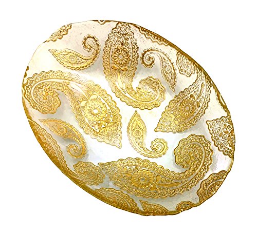 Red Pomegranate Rot Granatapfel Paisley Schale oval klar Gold 12 Zoll von Red Pomegranate