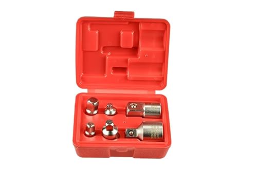 Red Tools Adapter-Set - Stecknuss-Adapter für Ratschen - sehr festsitzende Steckschlüssel-Aufsätze für Akkuschrauber & Bohrmaschine - 6-teilig im praktischen Koffer von Red Tools