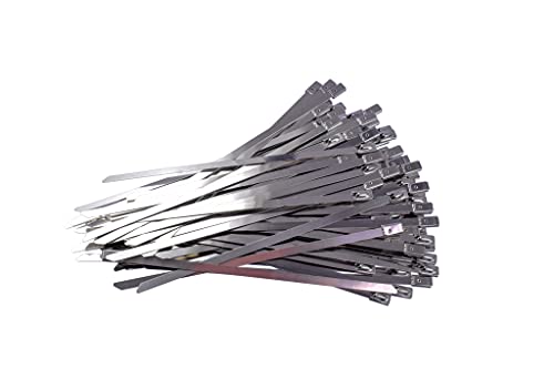 Red Tools Edelstahl Kabelbinder, 316 Stahl, 100er Pack, verschiedene Größen und Längen, Stahlband, Temperaturbereich zwischen -80° und +540° Celsius (4,6x150mm) von Red Tools
