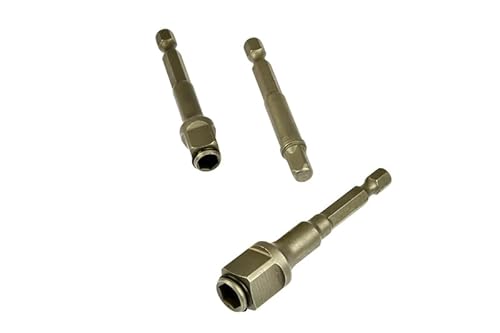 Red Tools Stecknuss Adapter Set 3 teilig - 1/4", 1/2", 3/8" - Stecknuss Adapter und Bit Adapter in Einem - 3/8 und 1/4 Zoll Bit Adapter - für Akkuschrauber von Red Tools