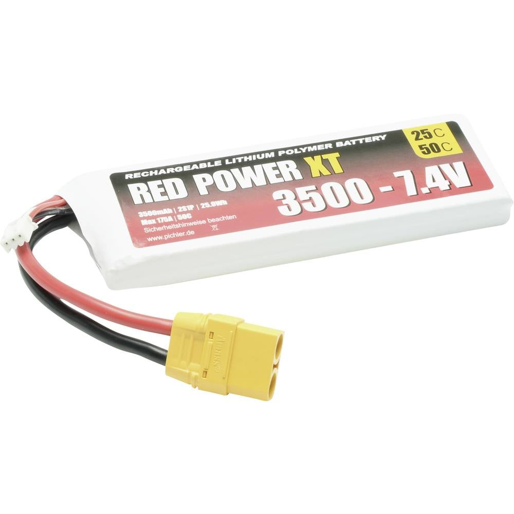 Red Power Modellbau Akkupack Batterie Li Po 7.4 V 3500 M Ah 25 C Softcase Xt90 B-Ware Red Power Modellbau Akkupack Batterie Li Po 7.4 V 3500 M Ah 25 C Softcase Xt90 B-Ware von Red-power
