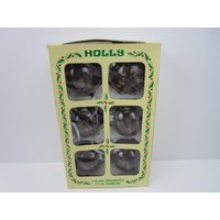 Jahrgang Holly Marke Klar Glasornamente Mit Potpourri - Set Von 6 In-Box von RedDoorCollections