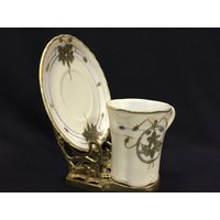 Vintage Nippon - Von Hand Bemalt Kleine Demi Tasse & Untertasse | Display-stand Ist Nicht Enthalten Vintage Nippon - Von Hand Bemalt Kleine Demi Tasse & Untertasse | Display-stand Ist Nicht Enthalten von RedDoorCollections