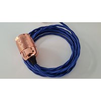 Kupfer Twisted Stoff Kabel Plug in Pendellampe Licht Mit Premium E27 Lampenhalter von RedDovelighting