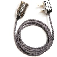 Twisted Fabric Flex Kabel Plug in Pendellampe Licht Mit Ein/Aus Inline Schalter & Chrom E27 Lampenhalter von RedDovelighting