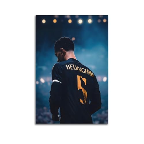 RedMush Fußballstar-Poster, Jude Bellingham Poster (27), Leinwand-Poster, Schlafzimmer-Dekor, Sportlandschaft, Büro, Raumdekoration, Geschenk, ungerahmt, 50 x 75 cm von RedMush