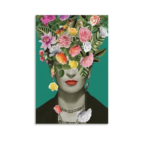 RedMush Poster "Frida Kahlo", Leinwandposter, Wandkunst, Dekordruck, Bild für Wohnzimmer, Schlafzimmer, Dekoration, ungerahmt, 20 x 30 cm, 5 Stück von RedMush
