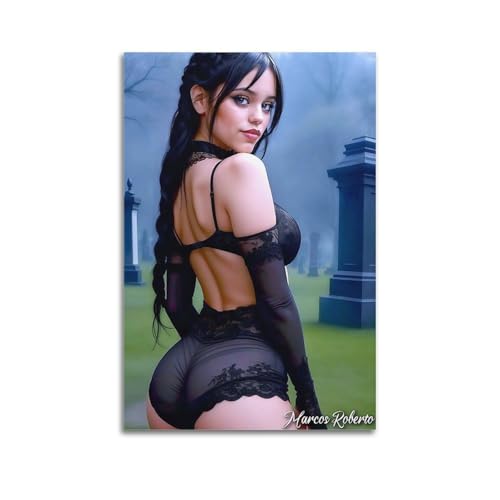 RedMush Poster "Schauspielerin Jenna Ortega", Leinwandposter, Wandkunst, Dekordruck, Bild Gemälde für Wohnzimmer, Schlafzimmer, Dekoration, ungerahmt, 20 x 30 cm von RedMush