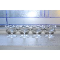 4 Zierliche Vintage Glas Sorbet Schüsseln Schalen von RedRiverAntiques