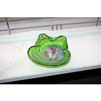 End Of Day Swirl Grüne Glasschale Vintage Lutetian Art Glass End Of Day Swirl Grüne Glasschale Vintage Lutetian Art Glass von RedRiverAntiques