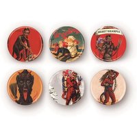Set Mit 6 Krampus Magneten/Spiegeln Knöpfen Flaschenöffner Ihrer Wahl von RedRoosters