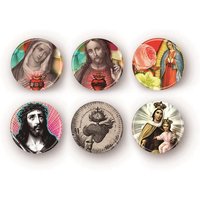 Set Mit 6 Religiösen Magneten/Spiegeln Knöpfen Flaschenöffner Ihrer Wahl von RedRoosters