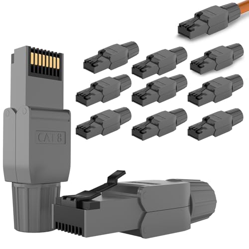 RedStar24 RJ45 Stecker Werkzeuglos CAT 7 CAT 8 Netzwerkstecker für Verlegekabel CAT8 CAT7 CAT6a LSA Feldkonfektionierbarer LAN Crimpstecker Geschirmt bis 40 Gbps 2000MHz 12 Stück RedStar24 RJ45 Stecker Werkzeuglos CAT 7 CAT 8 Netzwerkstecker für Verlegekabel CAT8 CAT7 CAT6a LSA Feldkonfektionierbarer LAN Crimpstecker Geschirmt bis 40 Gbps 2000MHz 12 Stück von RedStar24